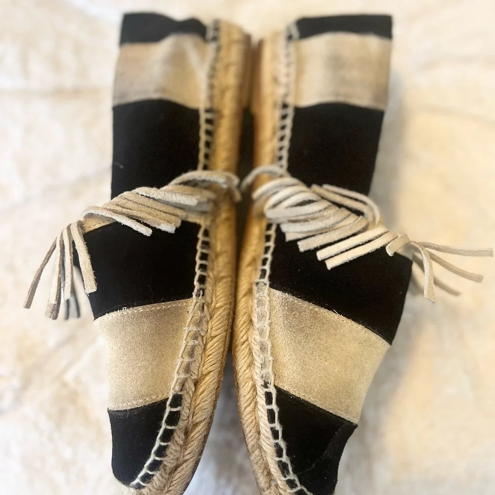 Authentic Chloe Beige and Black Espadrilles